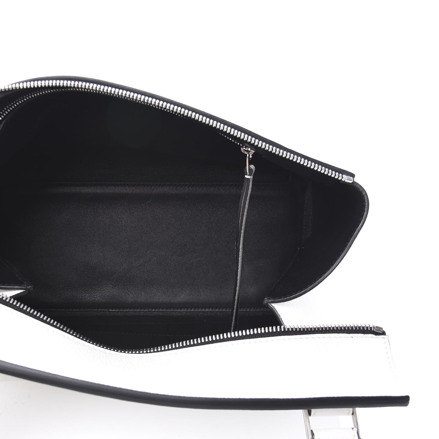 Grained Calfskin Medium Edge Shoulder Bag White