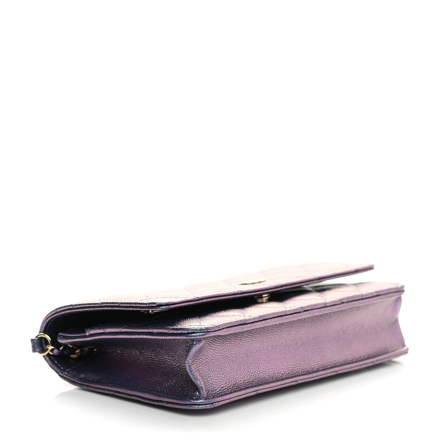 Chanel Iridescent Caviar Quilted Wallet On Chain WOC Dark Blue 4 of 12