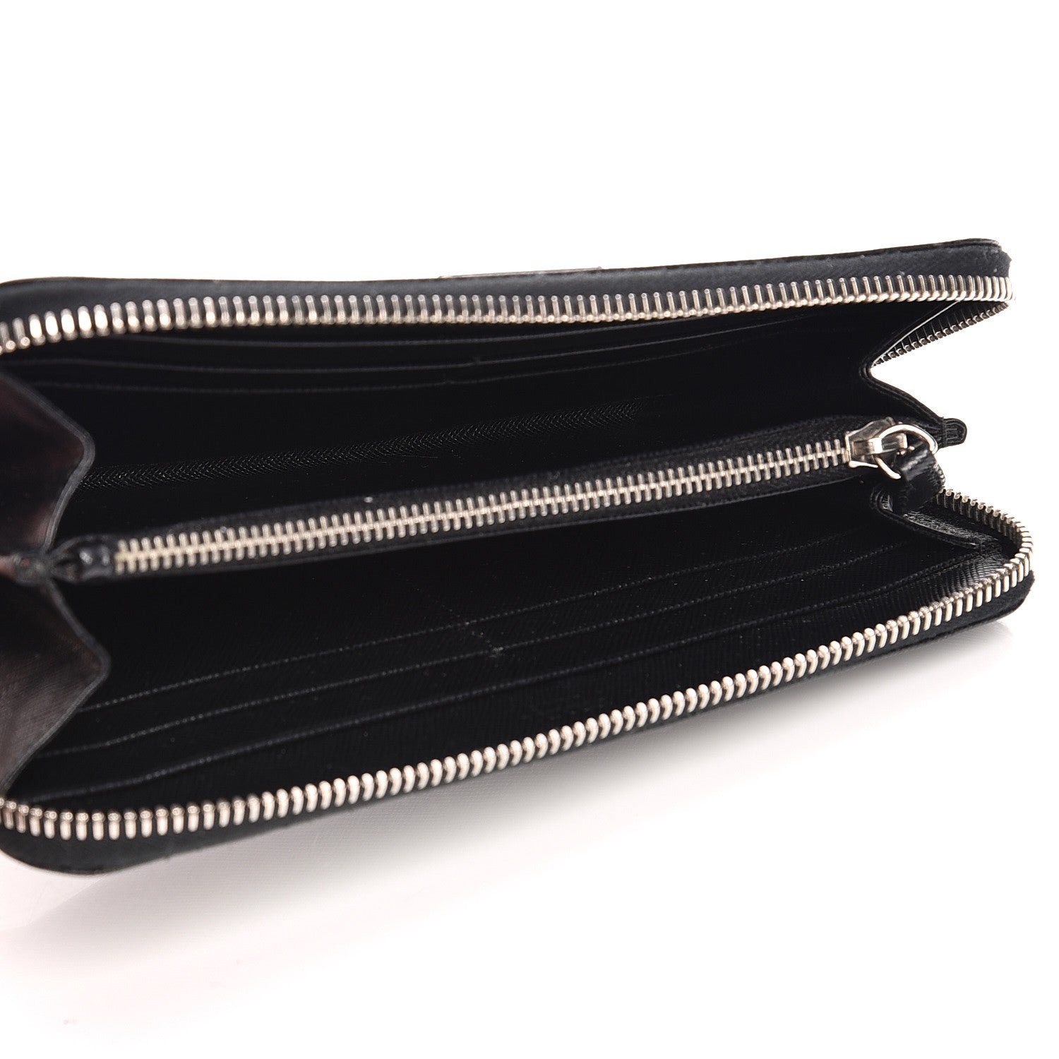 Prada Saffiano Zip Around Wallet Nero Black 5 of 9