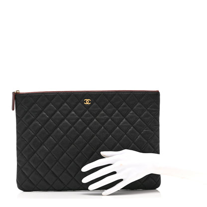 Chanel Caviar Quilted Large Cosmetic Case Black 2 of 10