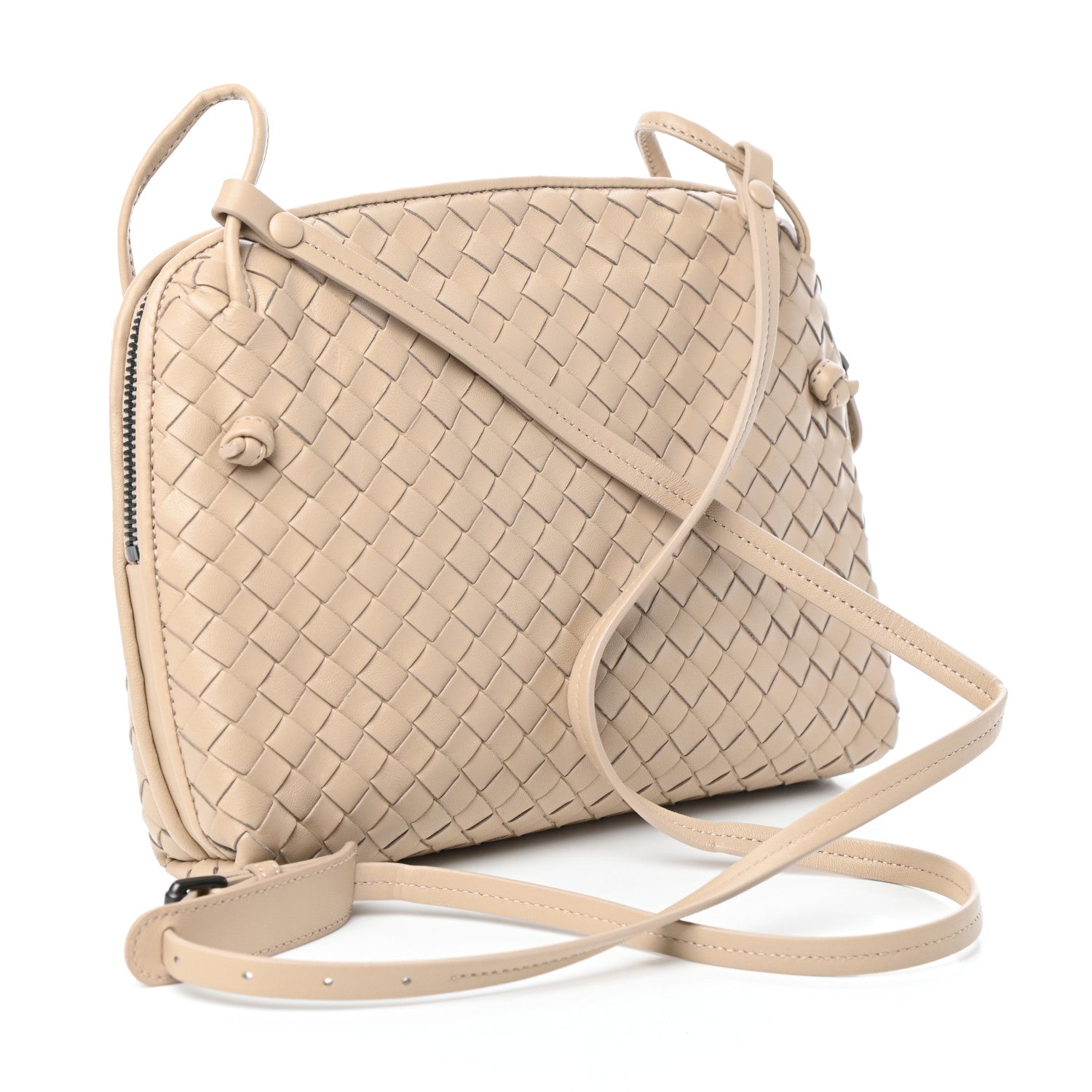 Bottega Veneta Nappa Intrecciato Nodini Crossbody Messenger Mink 3 of 9