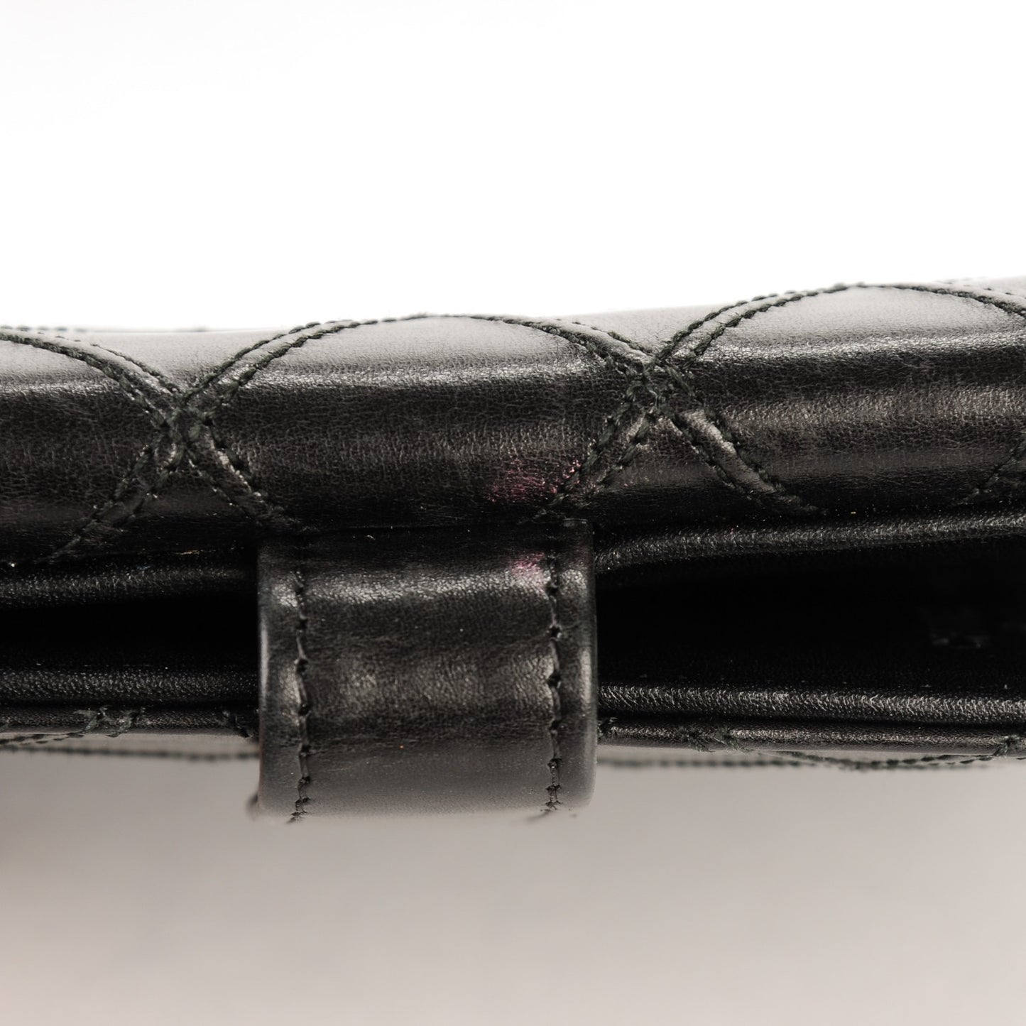 Lambskin Stitched French Wallet Black