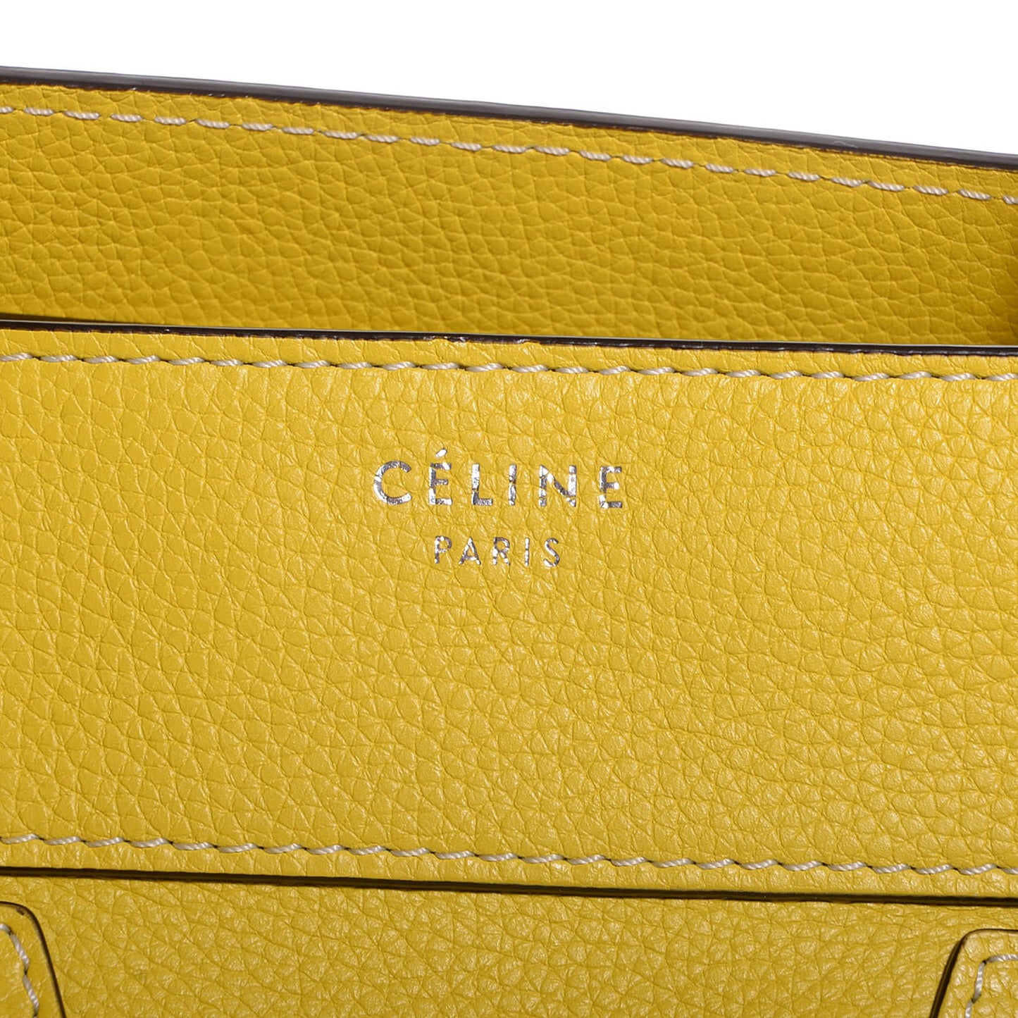 Drummed Calfskin Mini Luggage Citron