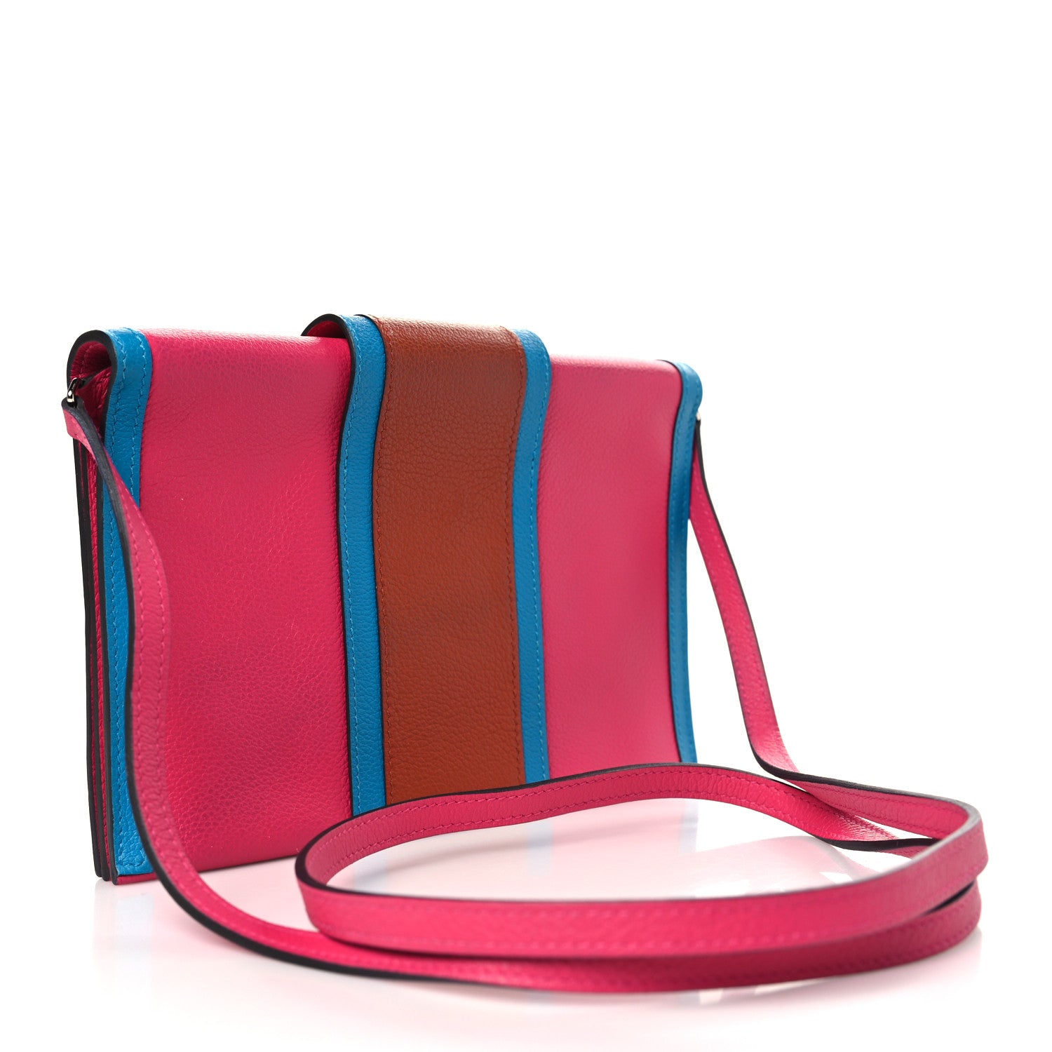 Hermes Evercolor H Passant Clutch Rose Mexico Cuivre Bleu Frida 3 of 10