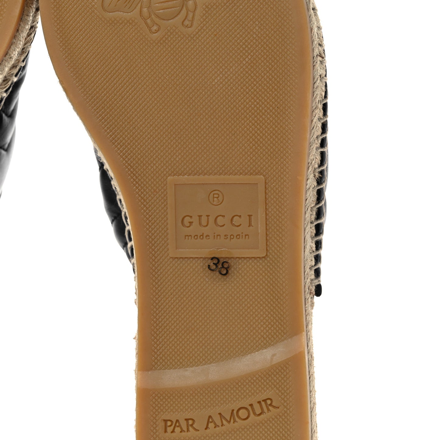 Nappa Matelasse GG Marmont Espadrille Slippers 38 Black
