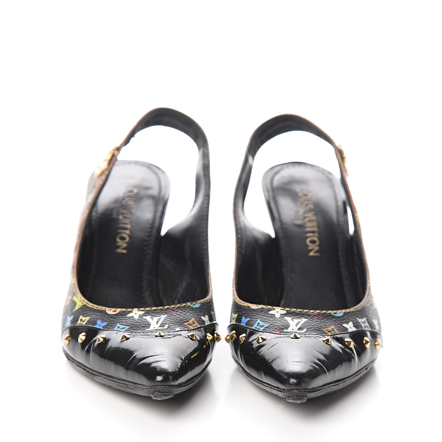 Louis Vuitton Multicolor Slingback Pumps 39 Black 2 of 14
