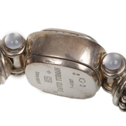 David Yurman Sterling Silver 18K Yellow Gold Diamond Bezel Mother of Pearl 21mm Classic Cable Quartz Watch 3 of 6