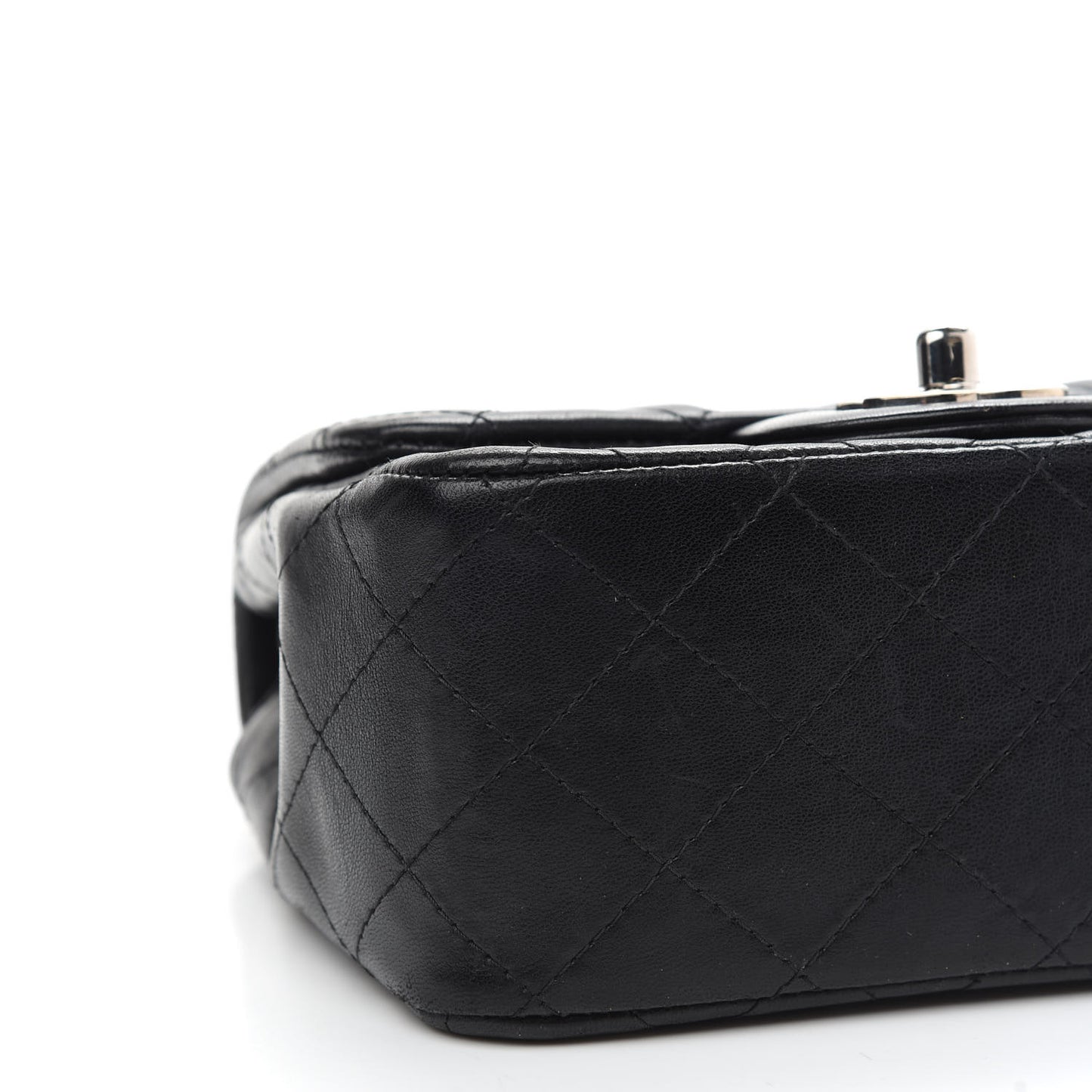 Lambskin Quilted Mini Square Flap Black