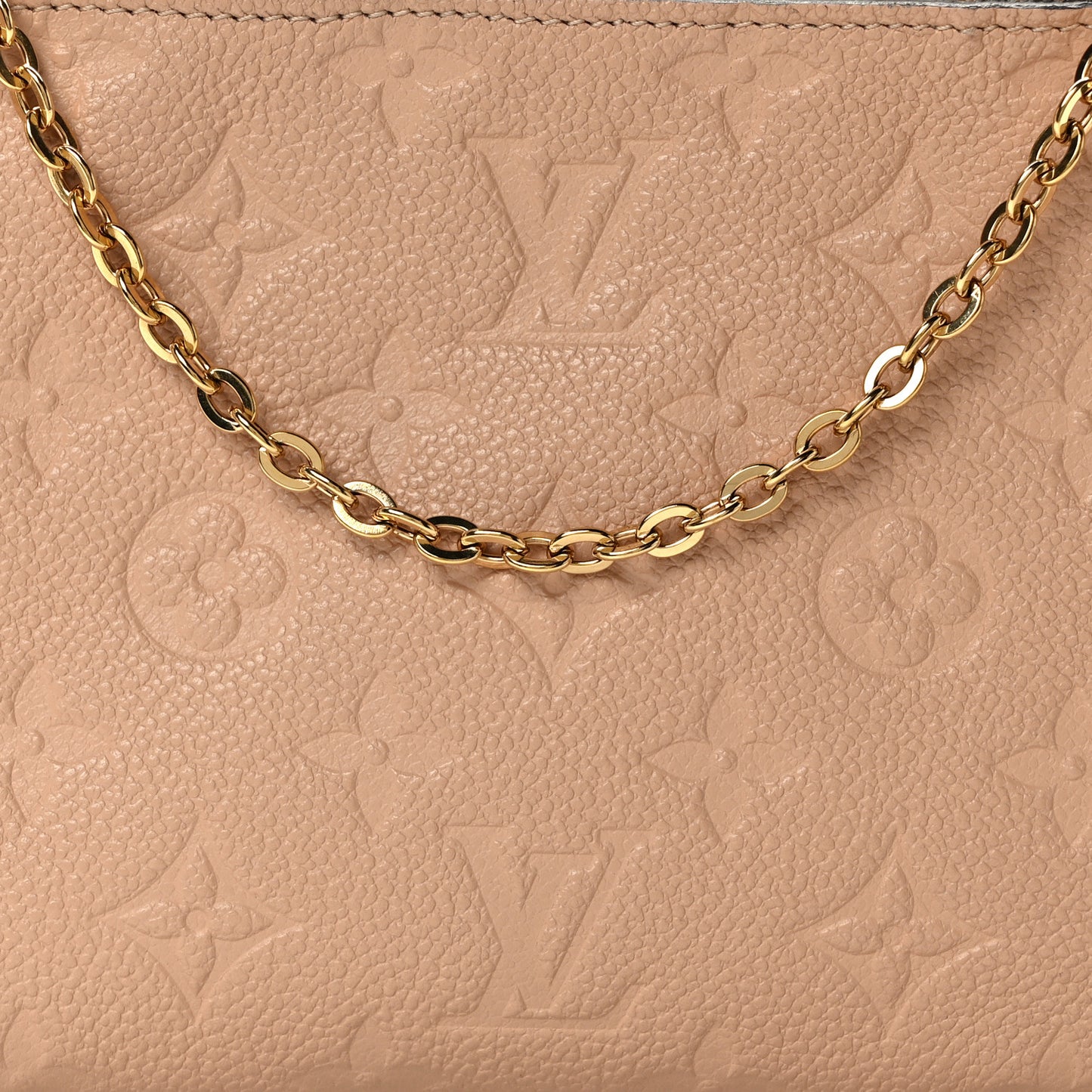 Empreinte Double Zip Pochette Beige Rose Creme