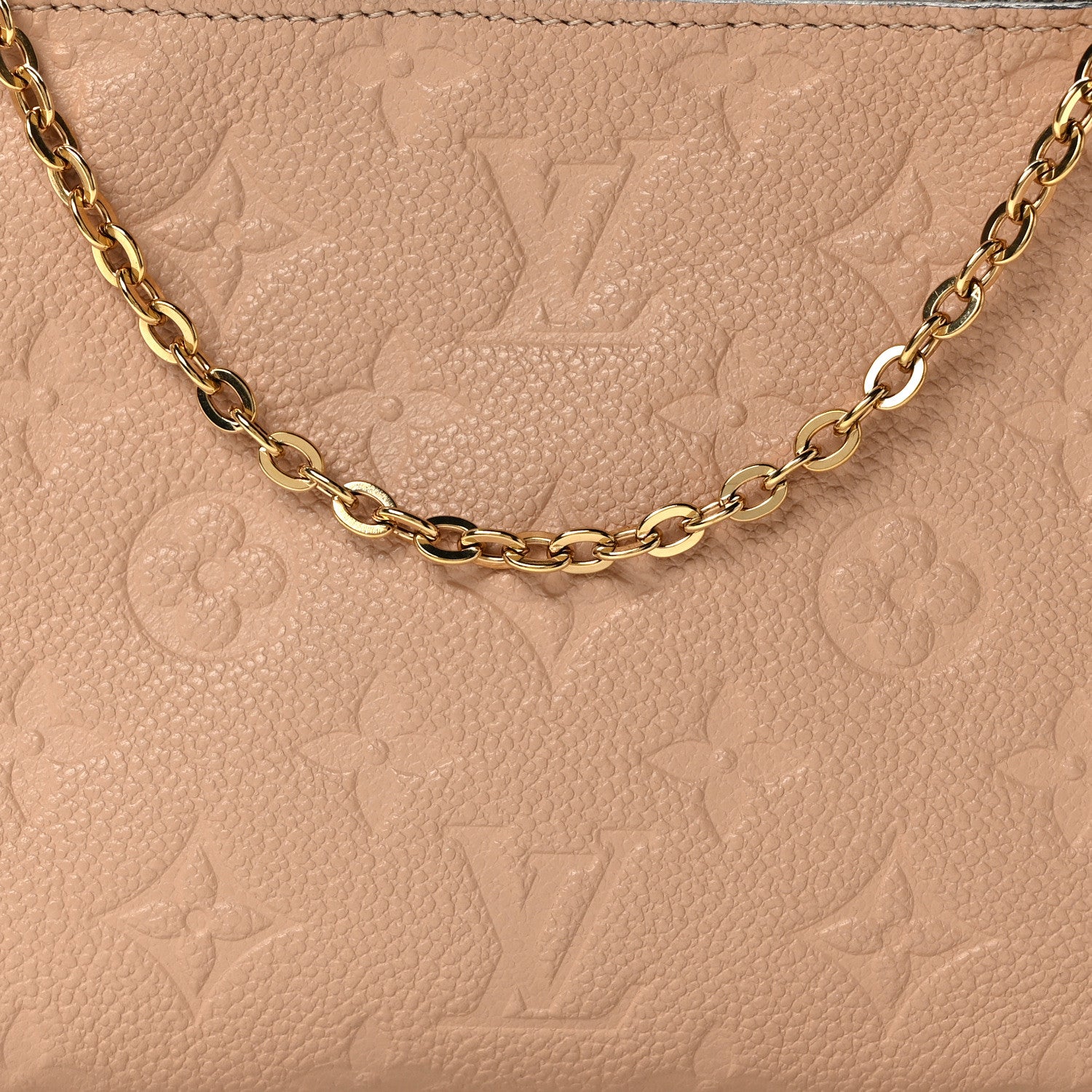Louis Vuitton Empreinte Double Zip Pochette Beige Rose Creme 9 of 13