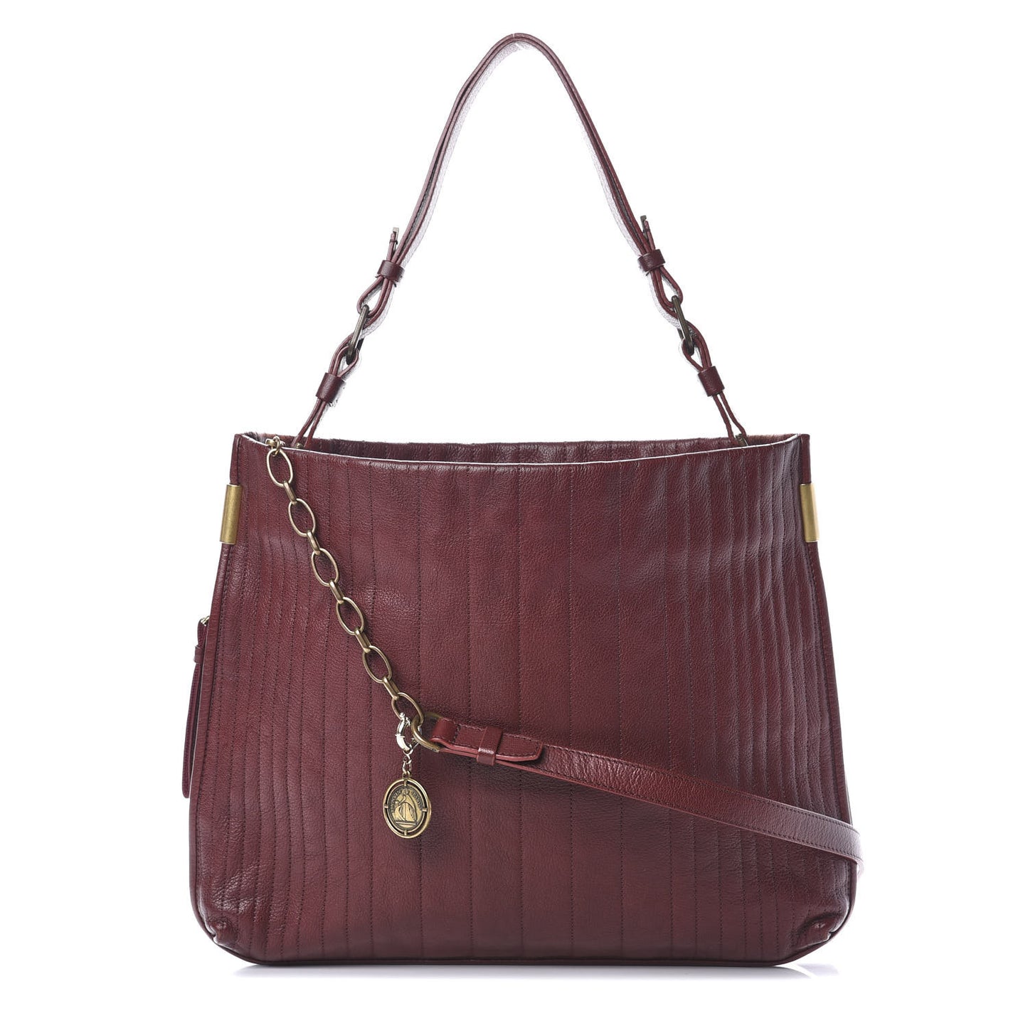 Goatskin Amalia Bucket Bag Aubergine