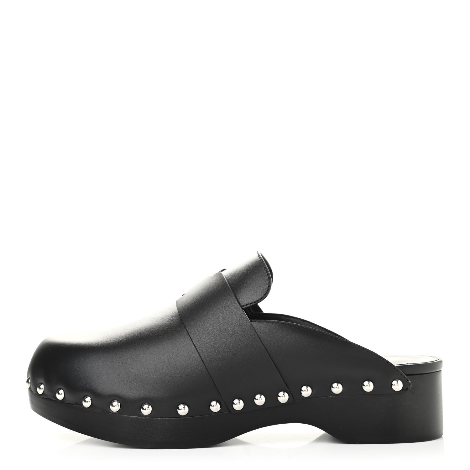 Hermes Calfskin Calya Mules 37 Black 1 of 8