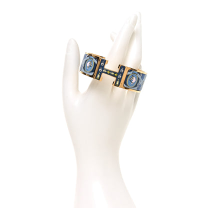 Hermes Enamel Printed Wide Bouquets Selliers Clic Clac H Bracelet PM Ecume 2 of 4