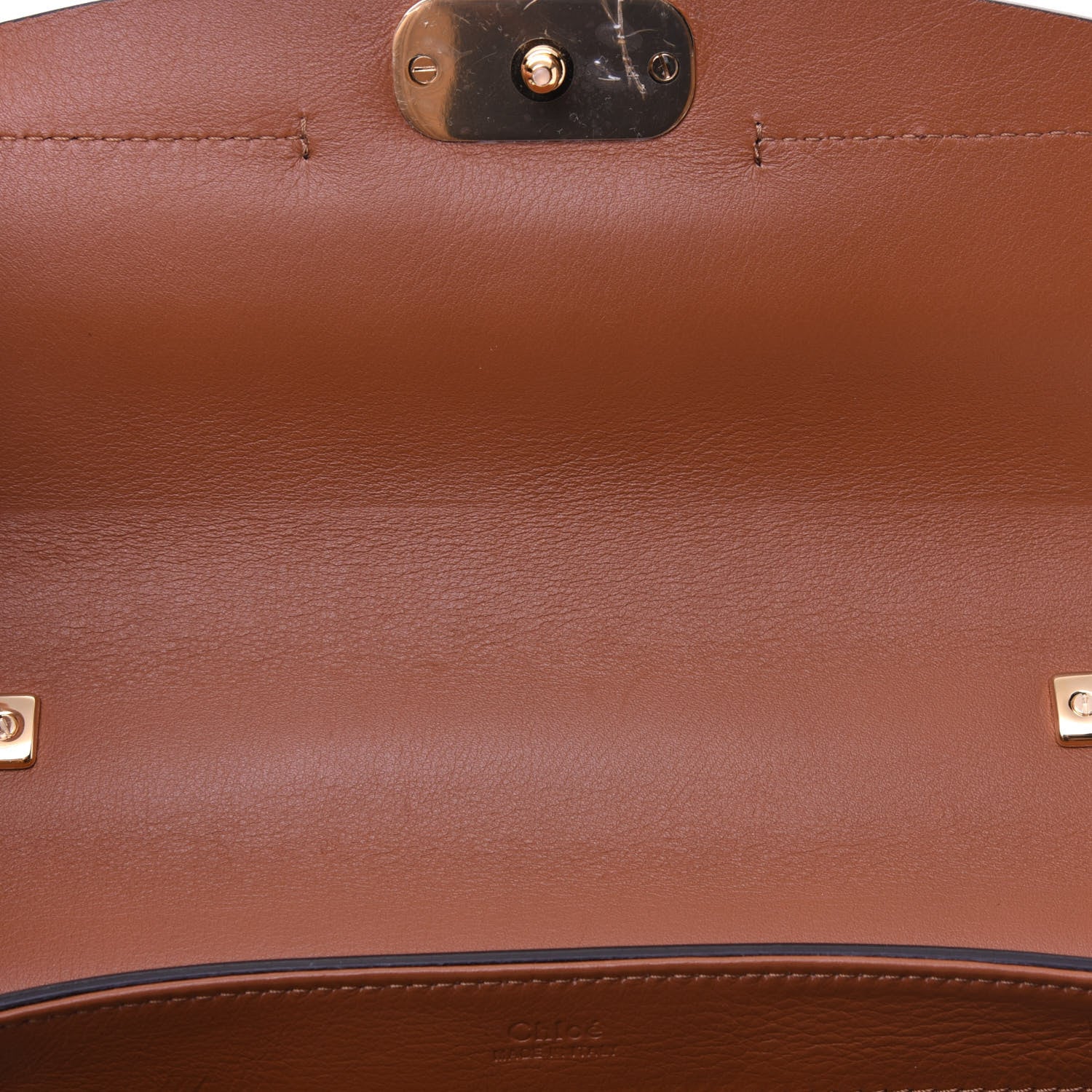 Chloe Spazzolato Sfumato Calfskin Small C Double Carry Autumnal Brown 12 of 18