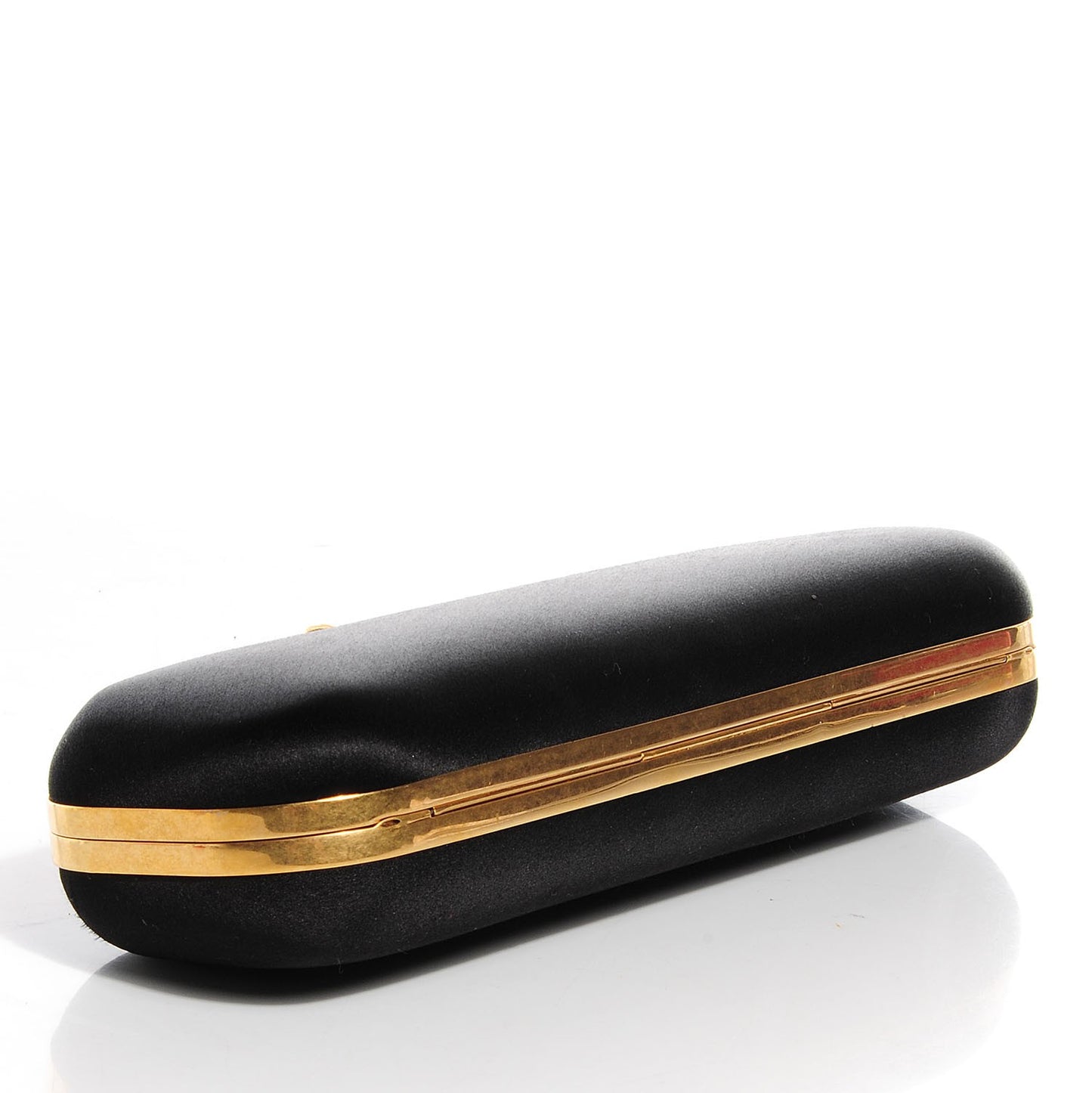 Satin Skull Knuckle Duster Box Clutch Black
