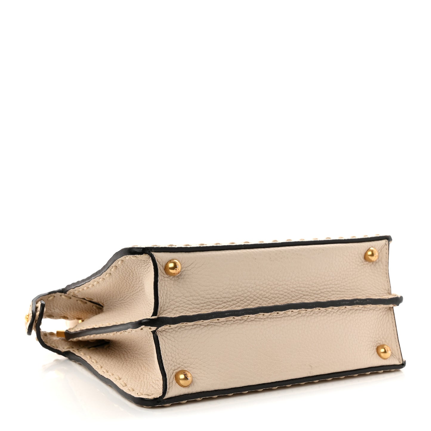 Cuoio Roma Sellerissima Nappa Sintetica Tape Stitch Small Peekaboo I SEE U Satchel Camelia