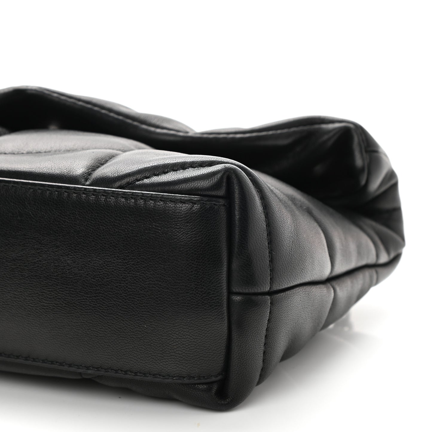 Lambskin Quilted Toy Loulou Puffer Monogram Chain Satchel Black