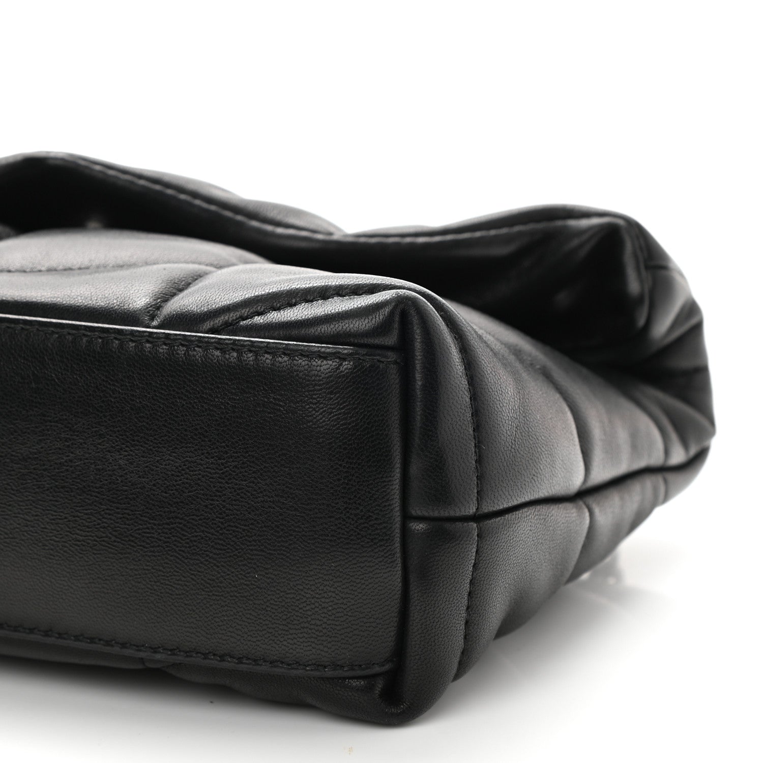 Saint Laurent Lambskin Quilted Toy Loulou Puffer Monogram Chain Satchel Black 9 of 9