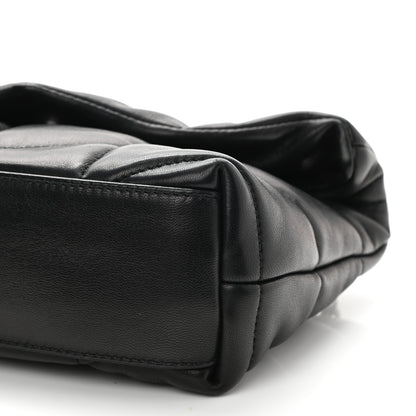 Saint Laurent Lambskin Quilted Toy Loulou Puffer Monogram Chain Satchel Black 9 of 9