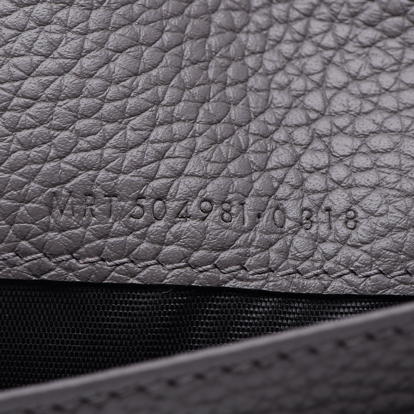 Grained Calfskin Sac De Jour Souple Thin Wallet Fog