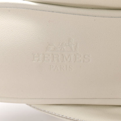 Hermes Calfskin Womens Groupie Mules 38 White 6 of 12