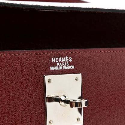 Hermes Chevre De Coromandel Kelly Sellier 32 Rouge H 6 of 17