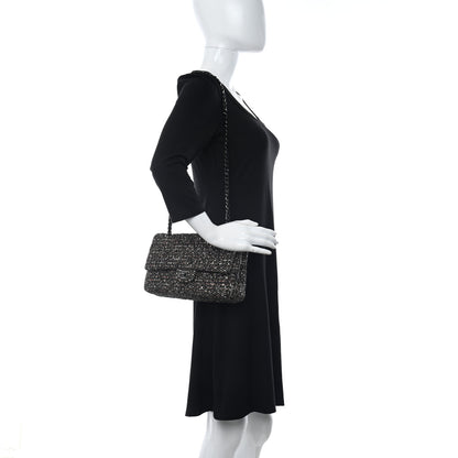 Chanel Tweed Quilted Medium Double Flap Brown 2 of 10