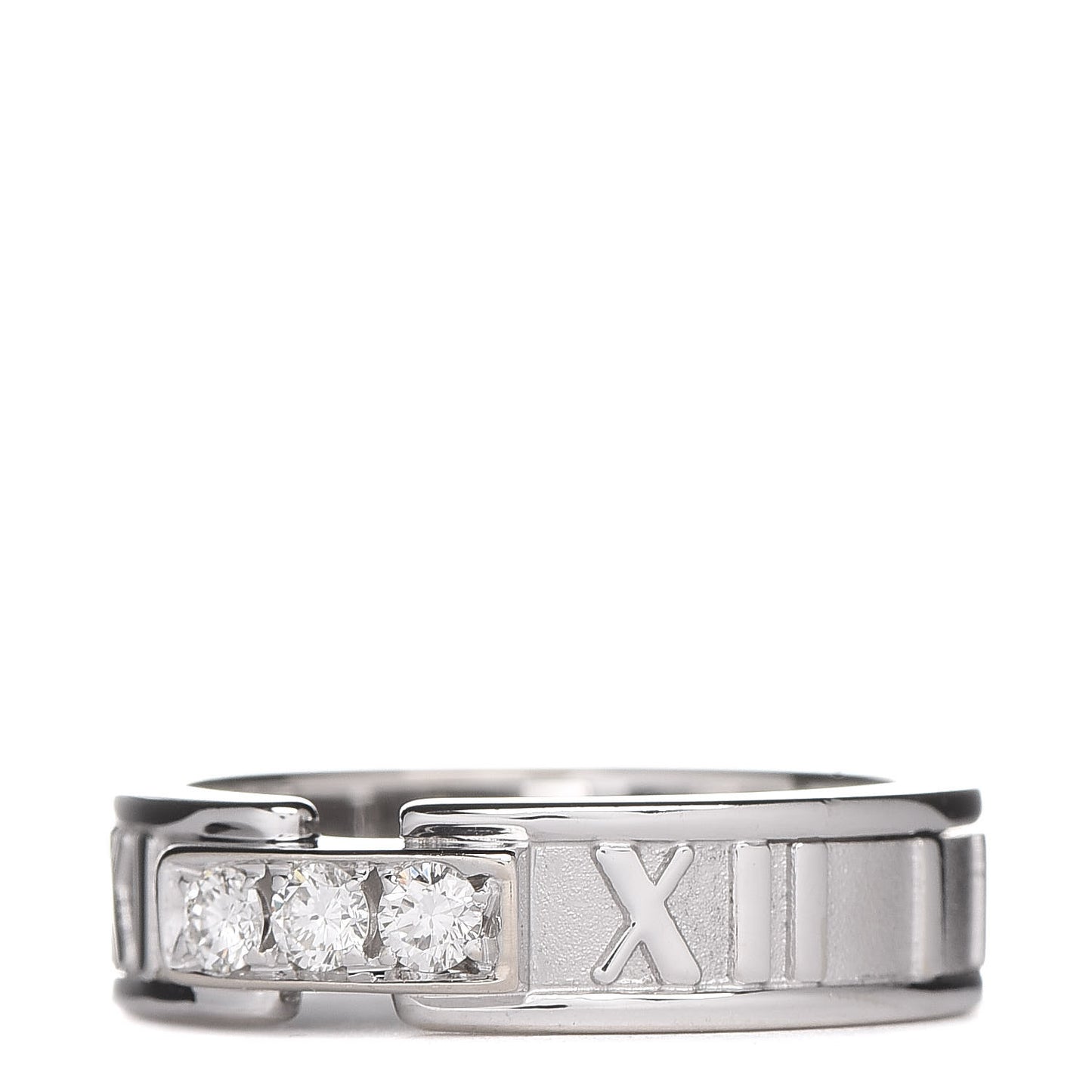 18K White Gold Diamond Atlas Ring 54 7