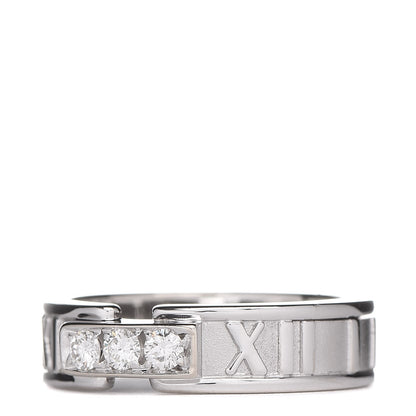 Tiffany 18K White Gold Diamond Atlas Ring 54 7 3 of 6