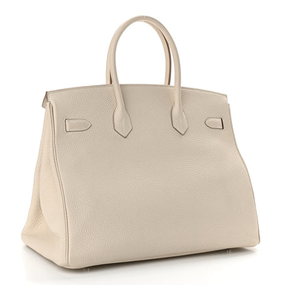 Hermes Taurillon Clemence Birkin 35 Craie 3 of 10