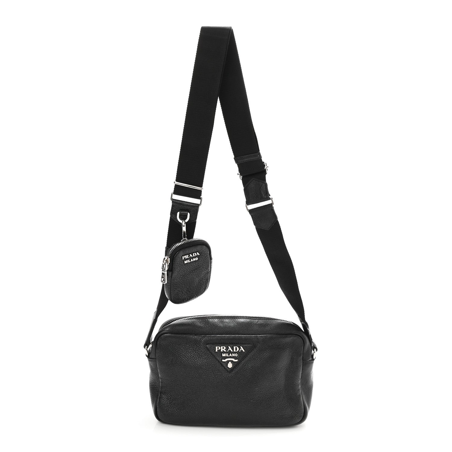 Prada Vitello Daino Crossbody Black 1 of 9