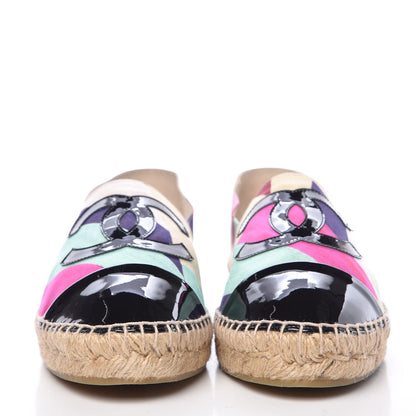 Chanel Patent Fabric Striped CC Espadrilles 42 Multicolor Black 2 of 12