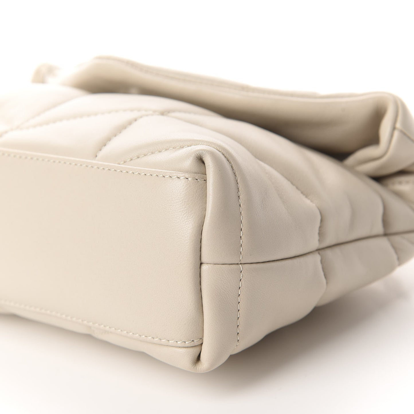 Lambskin Quilted Toy Loulou Puffer Monogram Chain Satchel Crema Soft