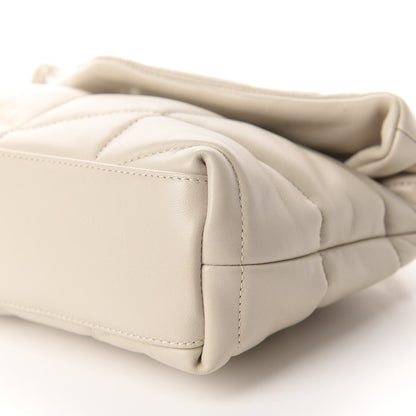 Saint Laurent Lambskin Quilted Toy Loulou Puffer Monogram Chain Satchel Crema Soft 7 of 11