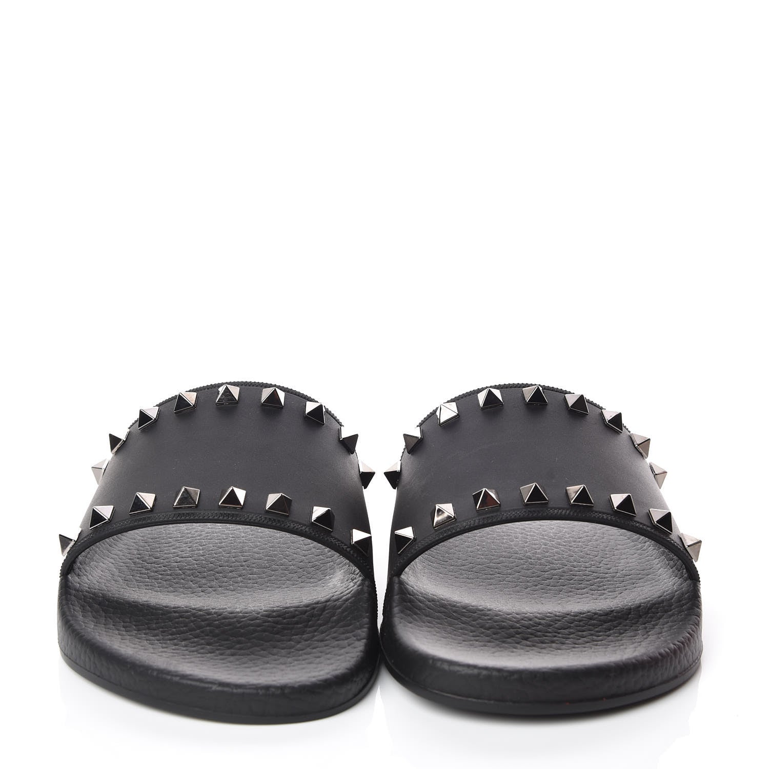 Valentino Garavani Rubber Rockstud Slide Sandals 40 Black 2 of 7