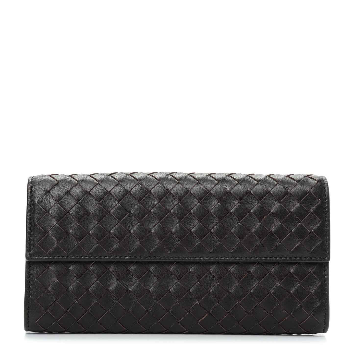 Nappa Intrecciato Continental Wallet Ebano