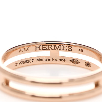 Hermes 18K Rose Gold Ariane Wedding Band Ring 49 5 4 of 5