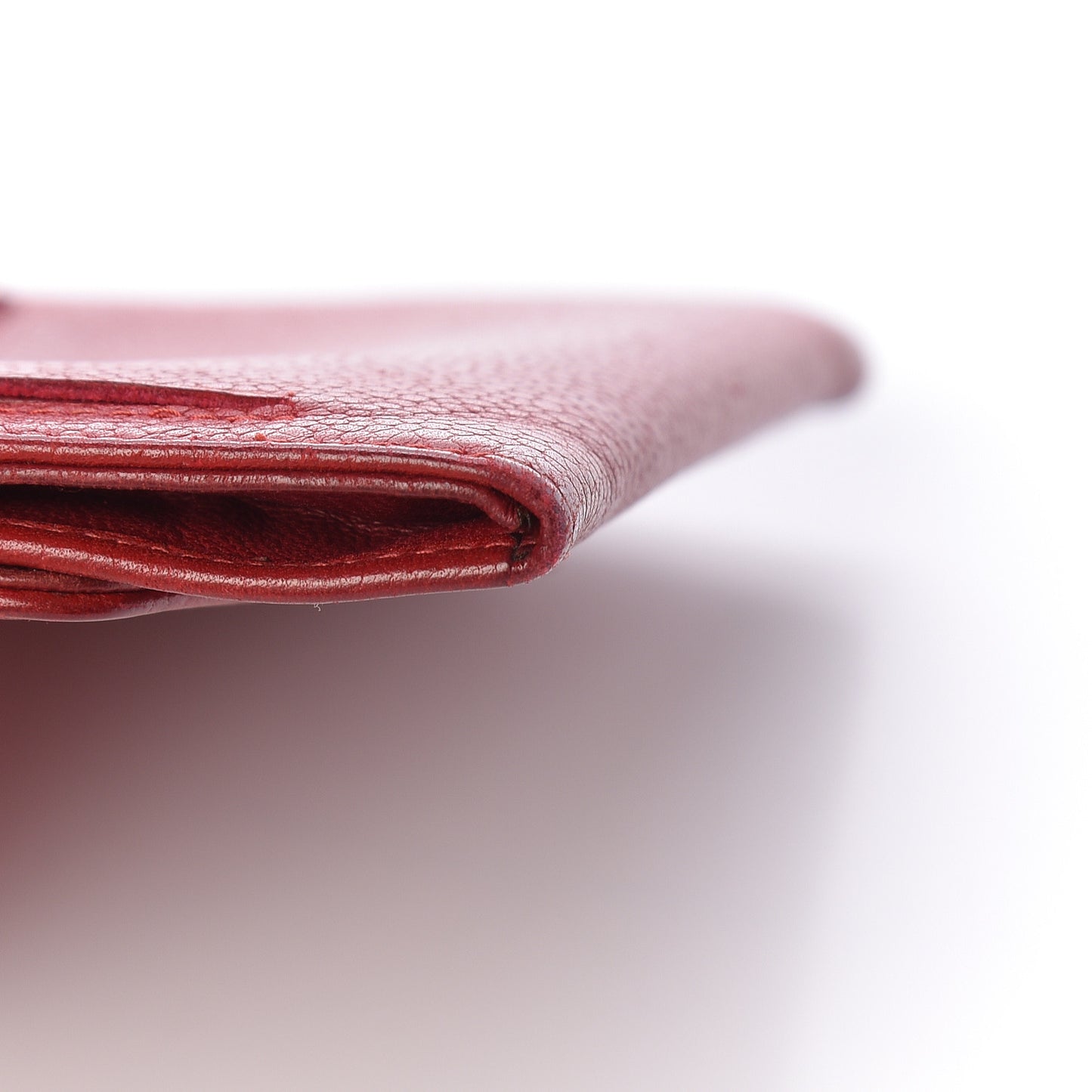 Caviar Timeless CC Card Holder Flap Wallet Dark Red