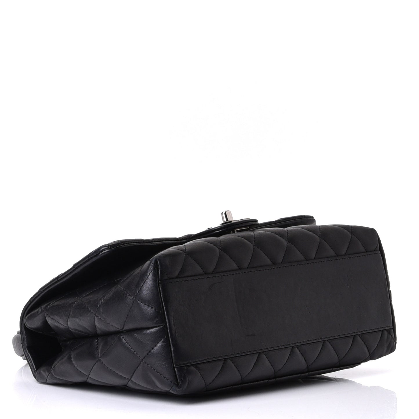 Lambskin Quilted Medium Kelly Flap Black