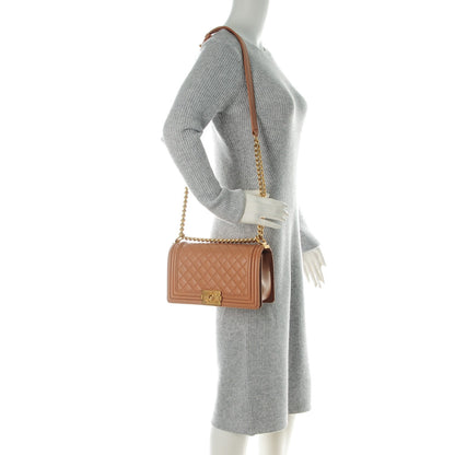 Chanel Lambskin Quilted Medium Boy Flap Camel 2 of 8