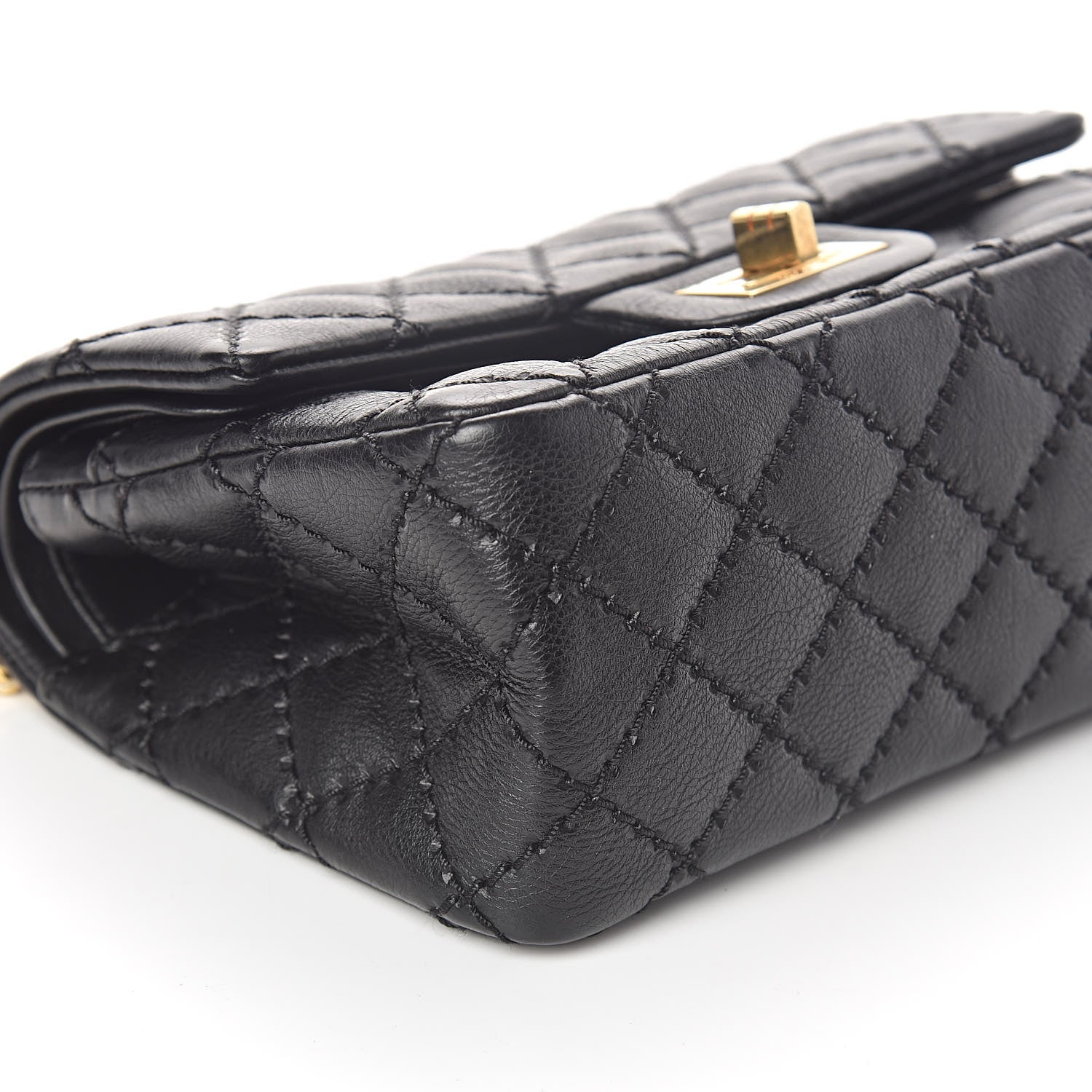 Chanel Calfskin Double Stitch 2.55 Reissue 224 Flap Black 8 of 10