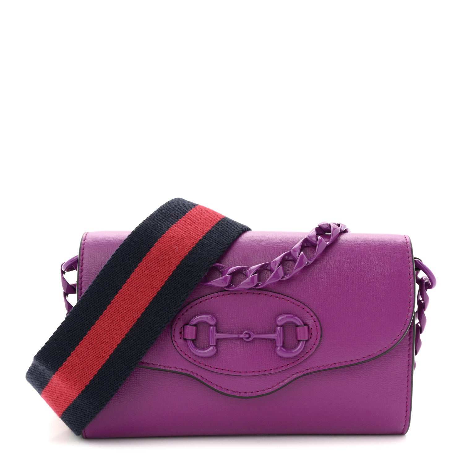 Gucci Azalea Calfskin Web Small Horsebit 1955 Crossbody Bag Spicy Cyclamin 1 of 11