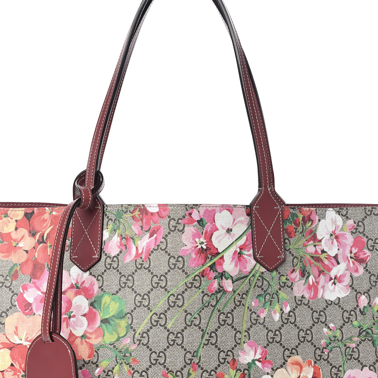 Gucci GG Supreme Monogram Blooms Medium Reversible Tote Beige Multicolor Dry Rose 20 of 22