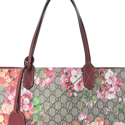 Gucci GG Supreme Monogram Blooms Medium Reversible Tote Beige Multicolor Dry Rose 20 of 22