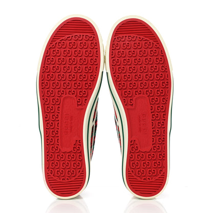 Gucci Cotton Wool Web Houndstooth Interlocking G Mens 1977 Tennis Slip On Sneakers 7 Red Green 5 of 7