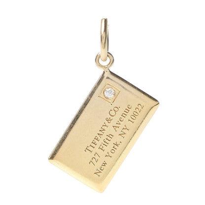 Tiffany 18K Yellow Gold Diamond Envelope Charm 1 of 3