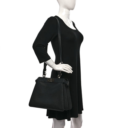 Fendi Cuoio Romano Selleria Chamois Medium Peekaboo I SEE U Satchel Black Camel Sunflower 2 of 8