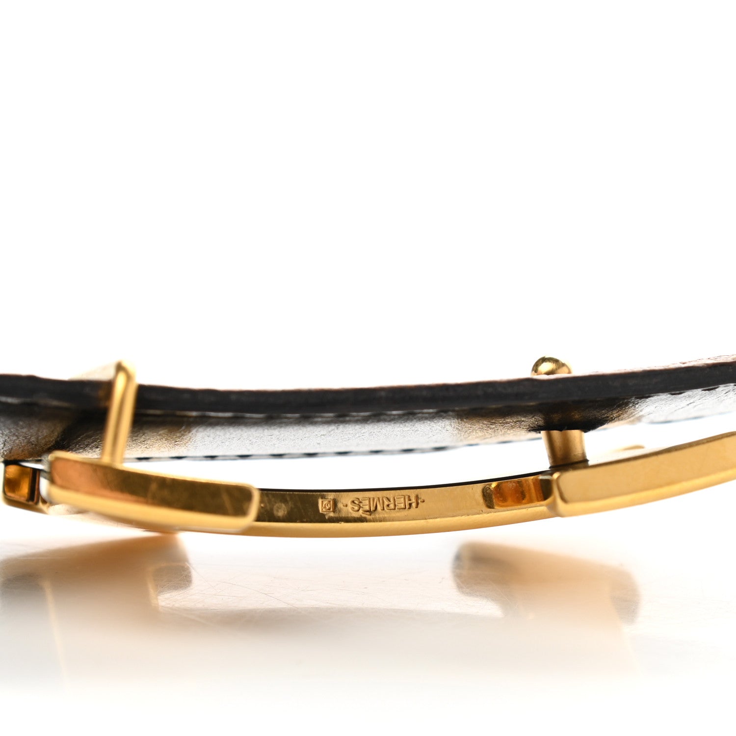 Hermes Box Togo 32mm H Belt 85 Black Gold 15 of 17
