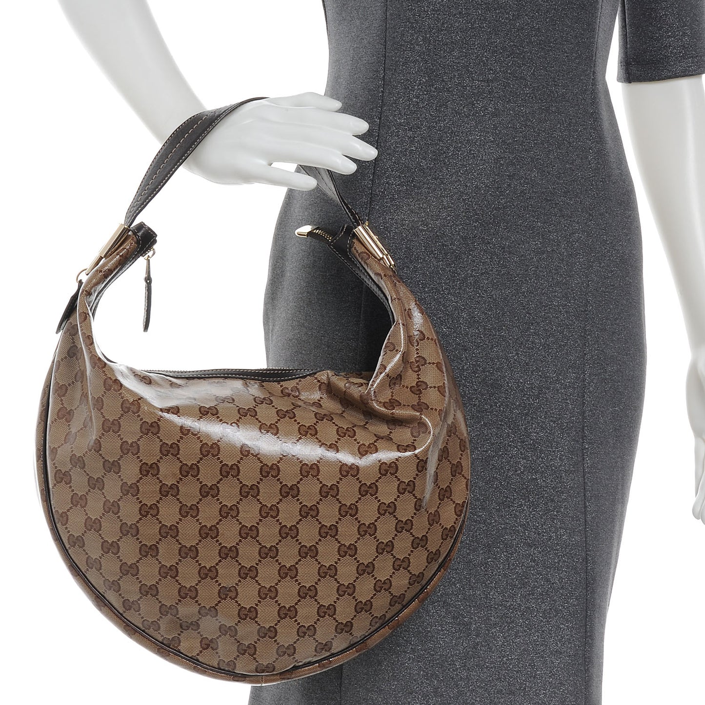 Crystal Monogram Duchessa Hobo Ebony