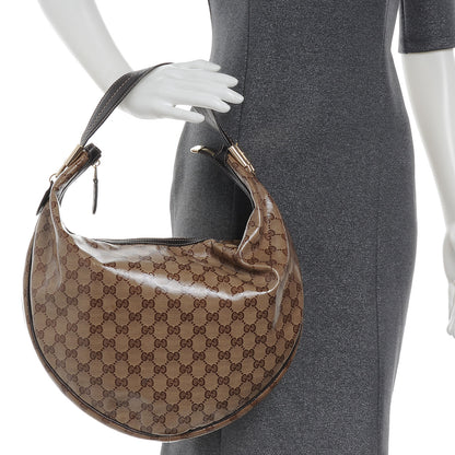 Gucci Crystal Monogram Duchessa Hobo Ebony 2 of 8